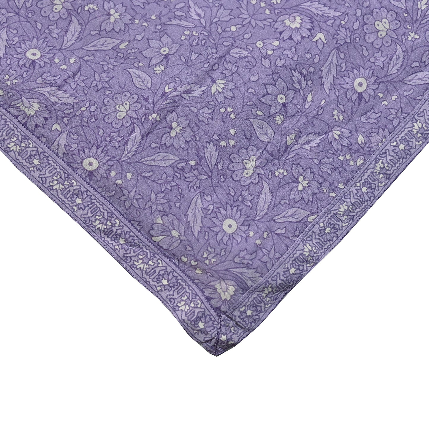 Indian Vintage Purple Dupatta Long Stole Pure Crepe silk Printed Dupatta Veil Scarves soft Boho Wrap Dressmaking Paisley