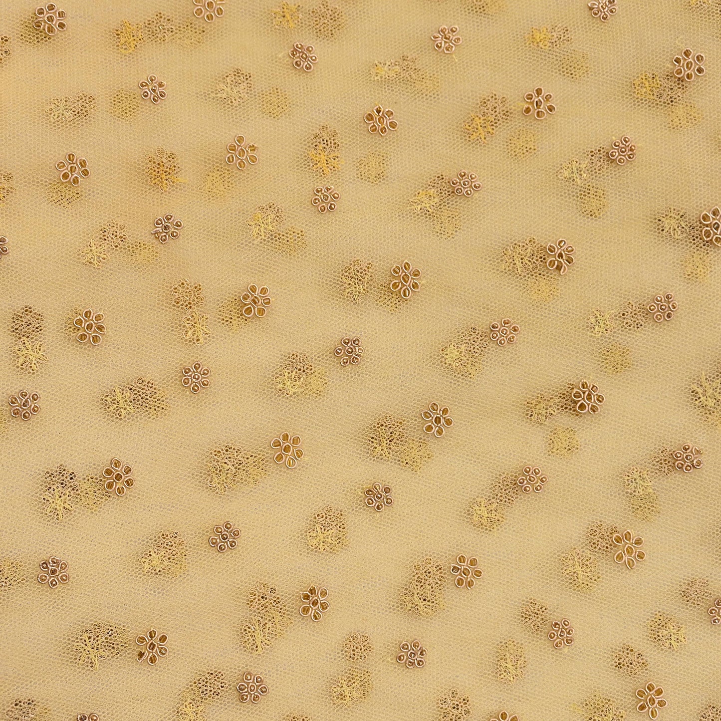 Indian Vintage Heavy Yellow Dupatta Net Mesh Long Stole Hand Embroidered Scarves Golden Zardozi Dabka Zari Stole