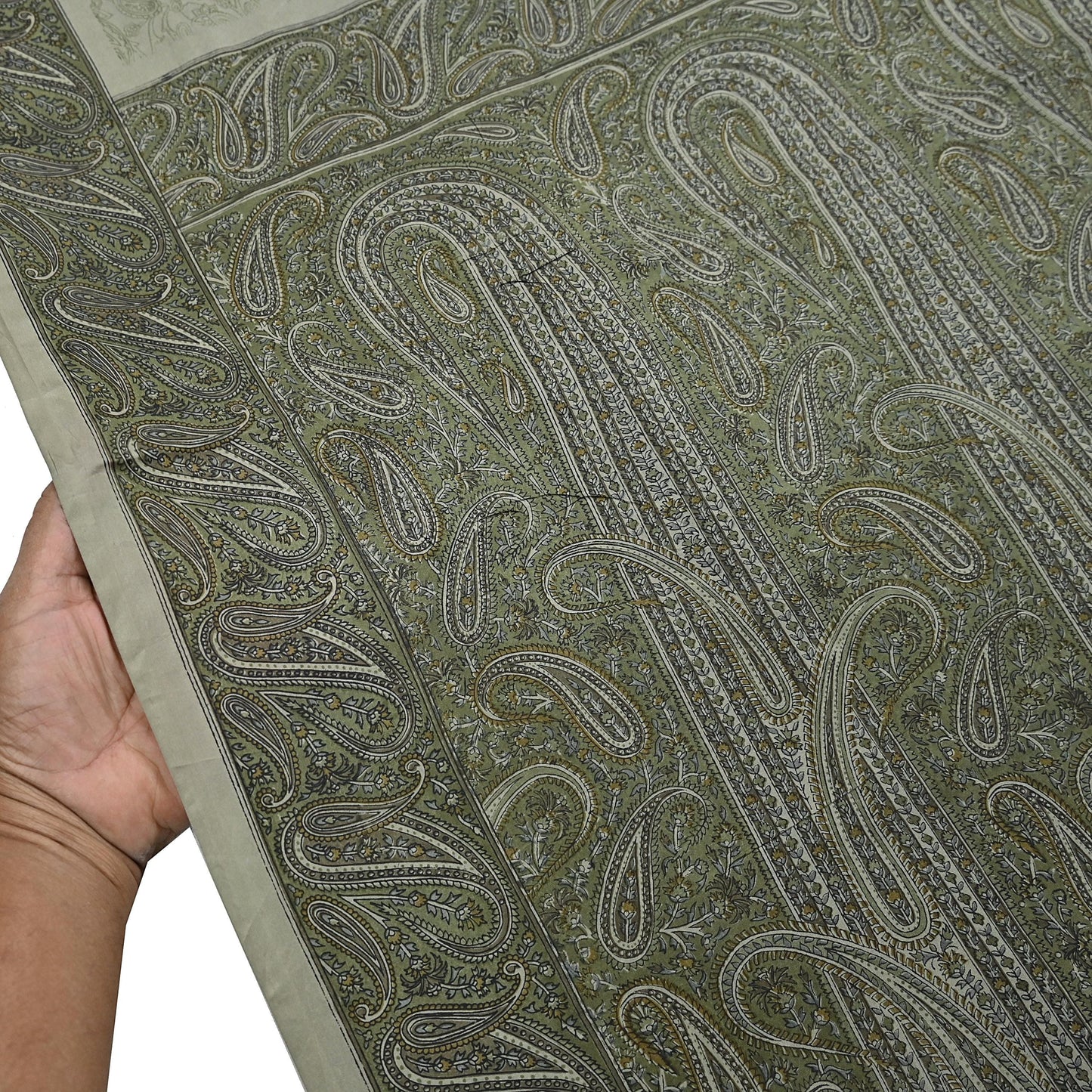 Indian Vintage Sari Green Pure Silk Printed Sarees Craft Fabric 6yd Sewing Dress Making Soft Floral Crafting quilting