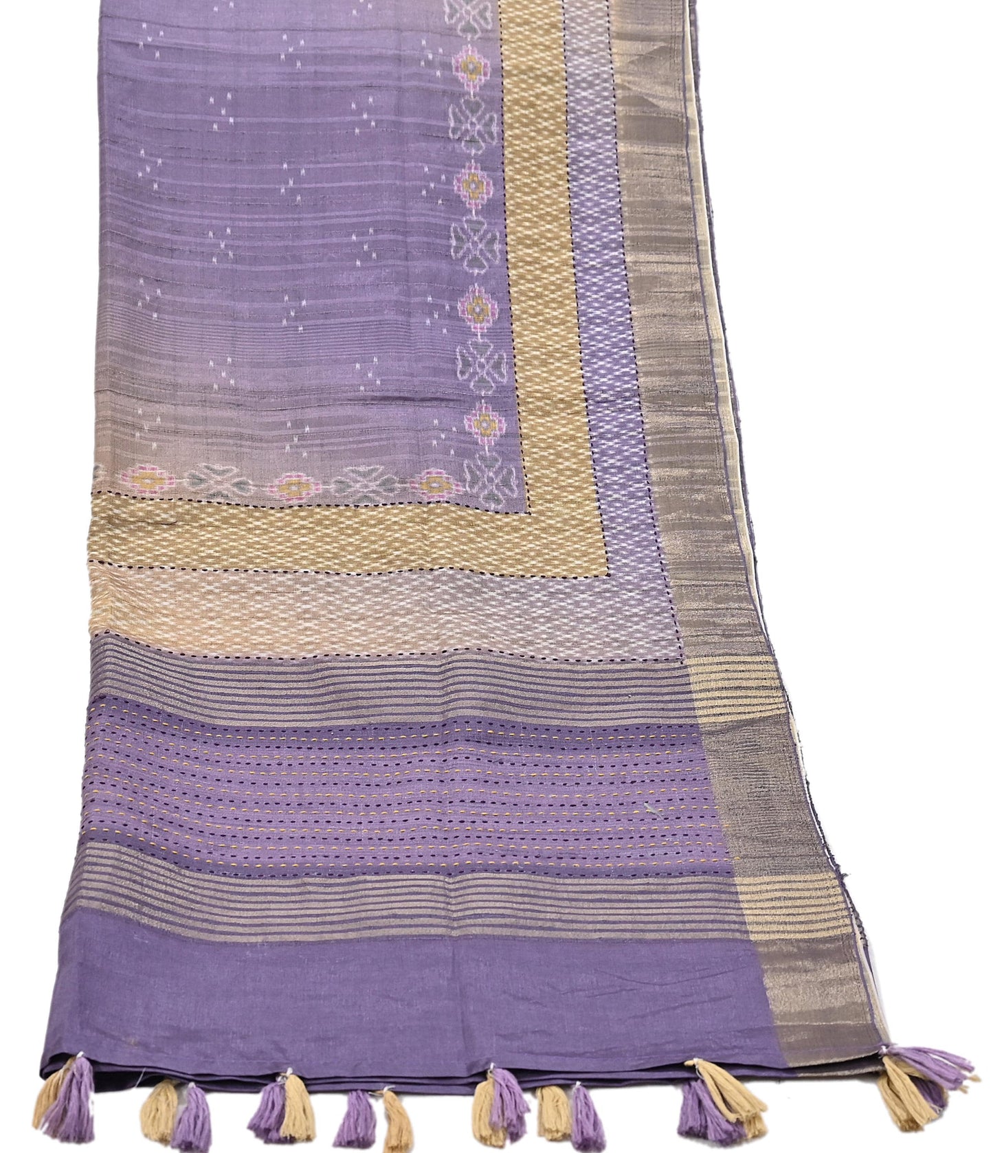 Indian Vintage Purple Dupatta Long Stole Artificial Silk Woven Brocade Scarves Veil Scarf Wrap Hippie Boho Soft Floral Fringes