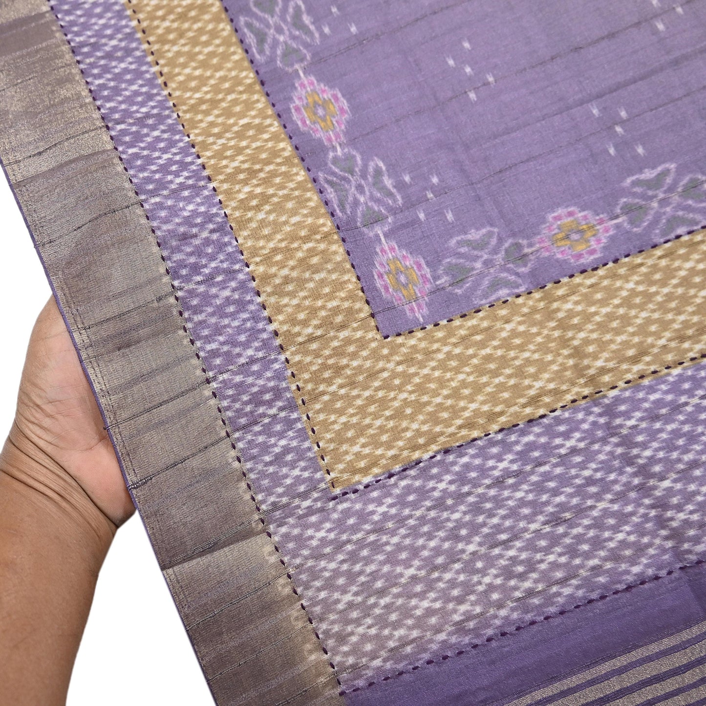 Indian Vintage Purple Dupatta Long Stole Artificial Silk Woven Brocade Scarves Veil Scarf Wrap Hippie Boho Soft Floral Fringes