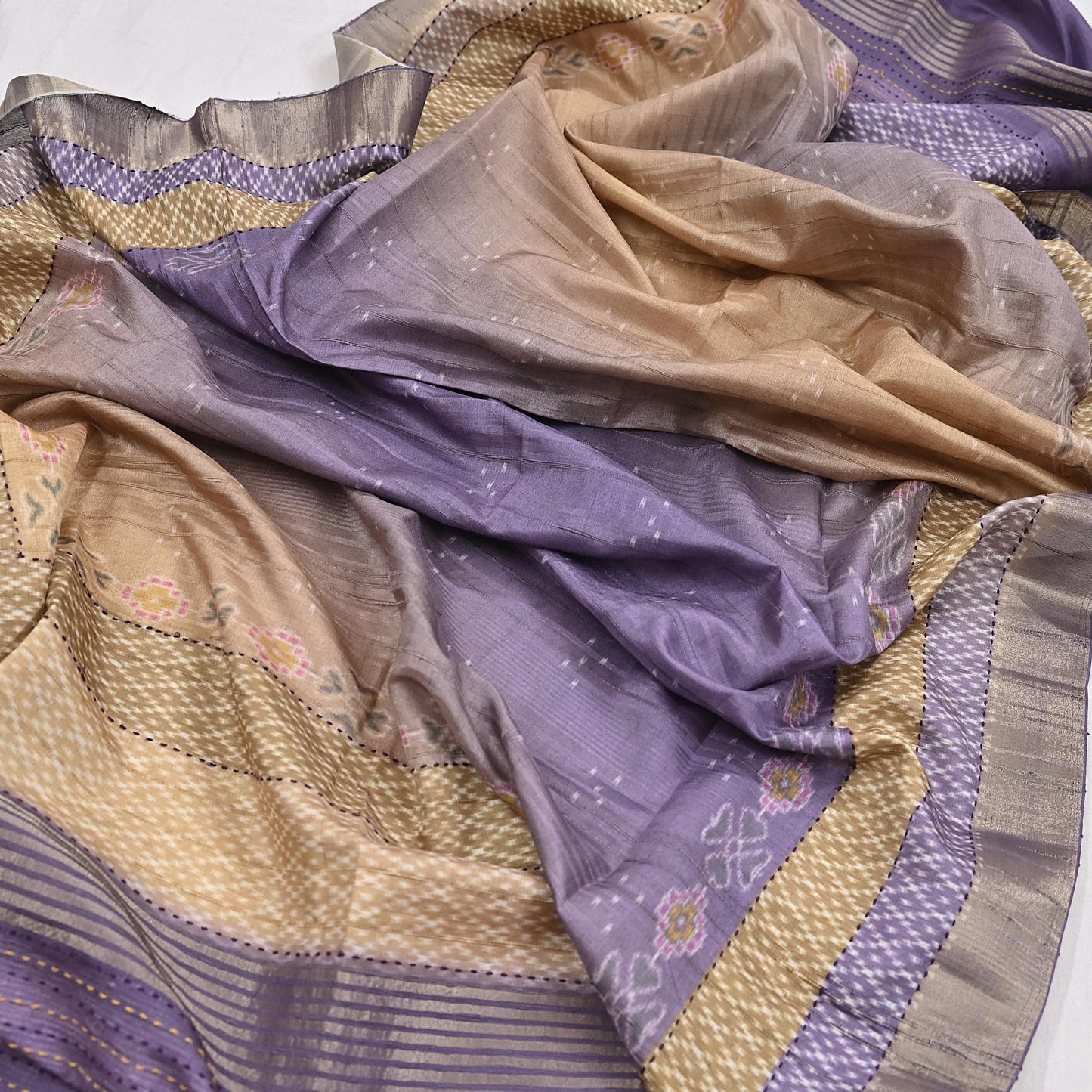 Indian Vintage Purple Dupatta Long Stole Artificial Silk Woven Brocade Scarves Veil Scarf Wrap Hippie Boho Soft Floral Fringes