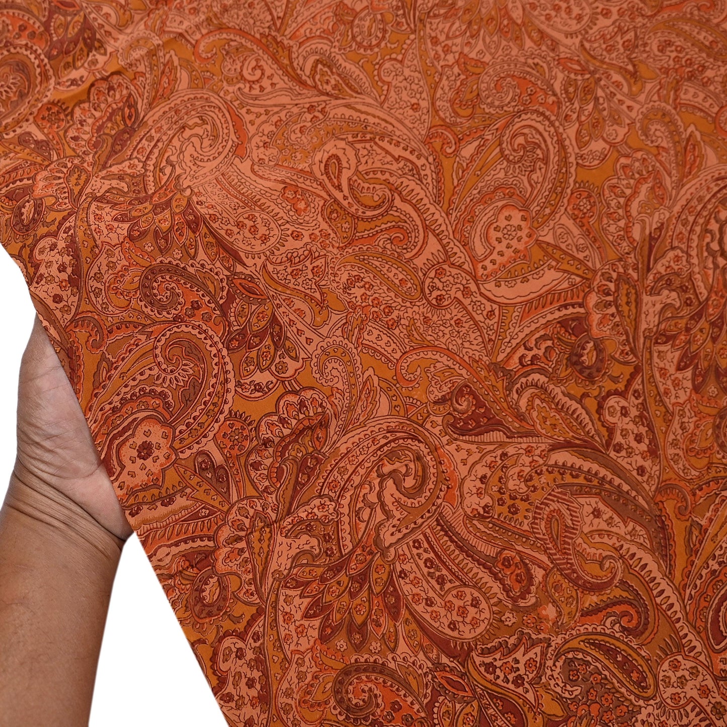 Indian Vintage Peach Dupatta Long Stole Pure Crepe silk Printed Dupatta Veil Scarves soft Boho Wrap Dressmaking Floral