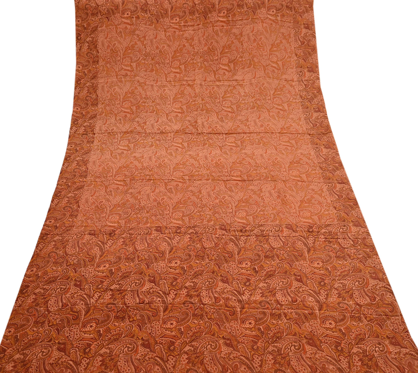 Indian Vintage Peach Dupatta Long Stole Pure Crepe silk Printed Dupatta Veil Scarves soft Boho Wrap Dressmaking Floral