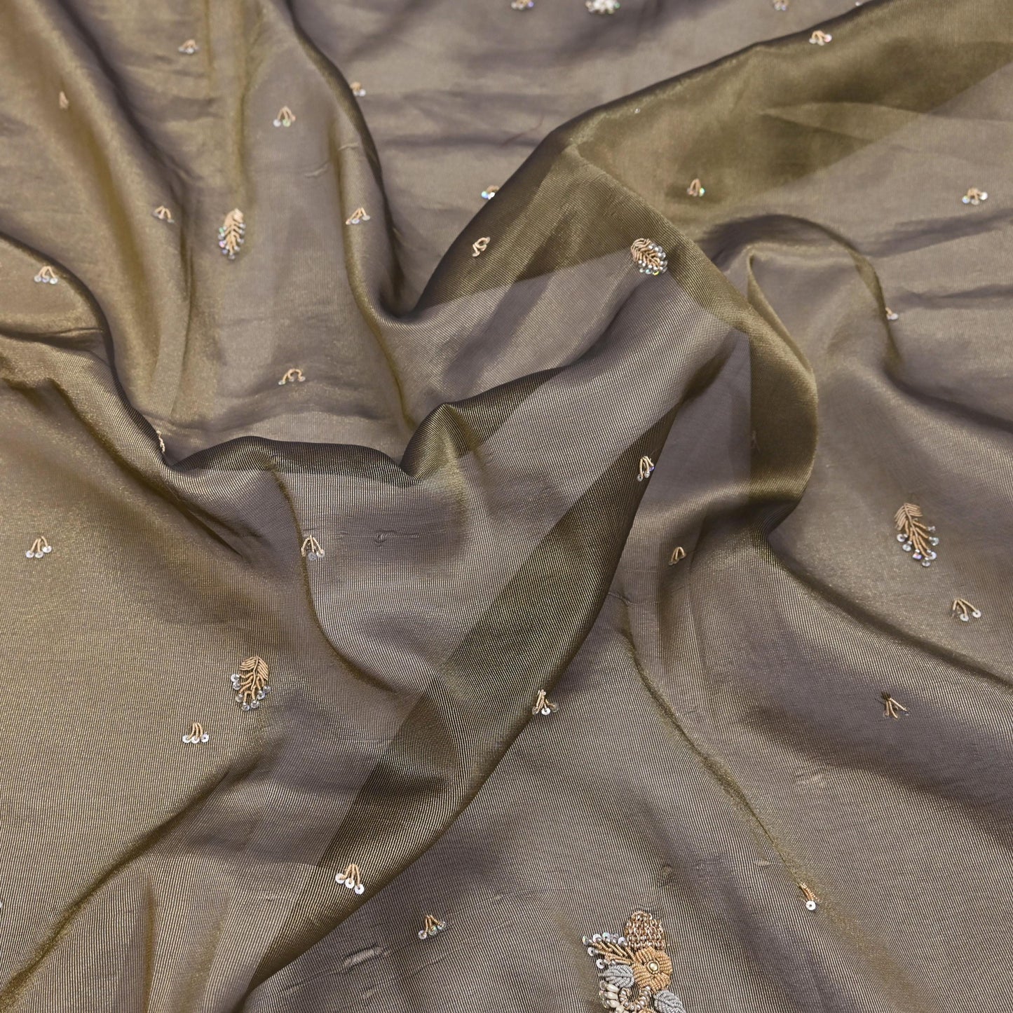 Indian Vintage Heavy Dupatta Golden Black Tissue Silk Long Stole Hand Embroidered Hijab Scarves Zari Zardozi/Dabka Wedding Hijab Veil