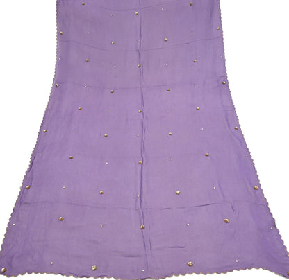Indian Vintage Golden Purple Dupatta Pure Georgette silk Long Stole Hand Embroidered Scarves Stole Veil Wrap Sequins