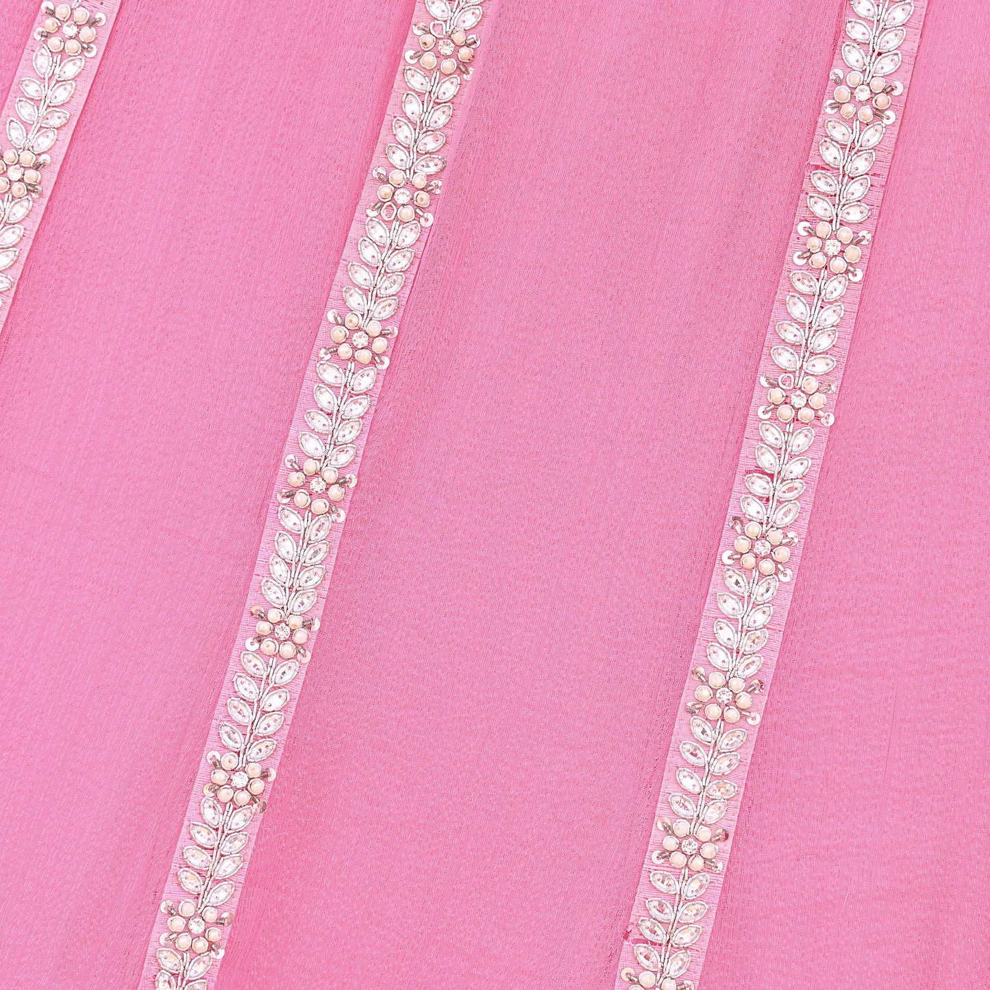 Indian Vintage Pink Pure Georgette Silk Hand Embroidered Skirt Bridal Party Wear Bollywood Lehenga Zardozi/ Dabka, Zari