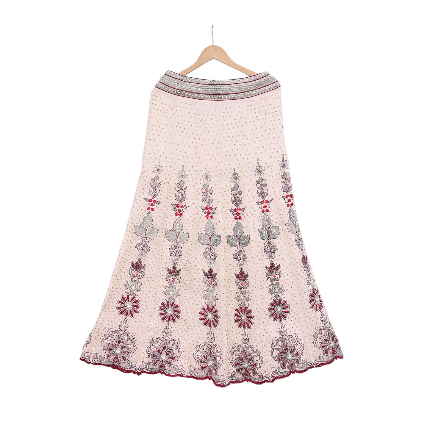 Indian Vintage Pure Georgette Silk Net/Mesh Hand Embroidered Lehenga 3pcs Set Bridal Party Wear With Blouse/Dupatta Bollywood Lehenga