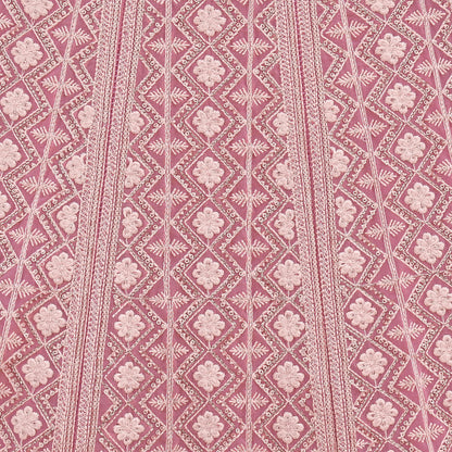 Indian Vintage Pink Pure Georgette Silk Net/Mesh Embroidered Lehenga 2pcs Set Bridal Party Wear Dupatta Bollywood Lehenga