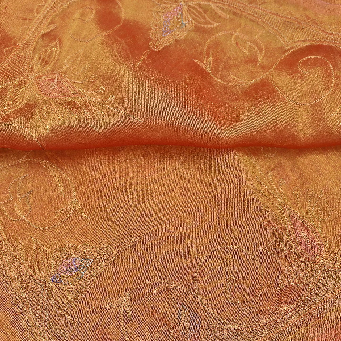 Indian Vintage Heavy Bridal Dupatta Golden Pure Tissue Silk Long Stole Hand Embroidered Scarves Zari Zardozi/Dabka Wedding/party wear hijab