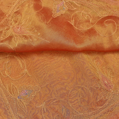Indian Vintage Heavy Bridal Dupatta Golden Pure Tissue Silk Long Stole Hand Embroidered Scarves Zari Zardozi/Dabka Wedding/party wear hijab