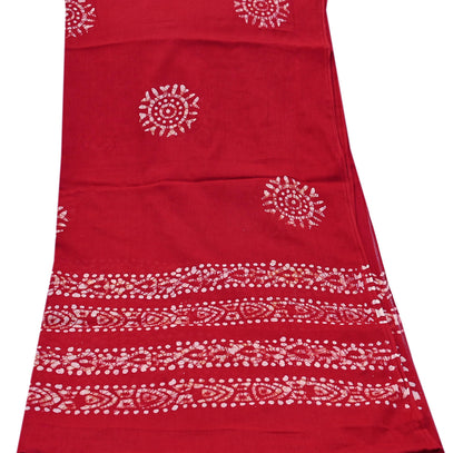 Indian Vintage Red Dupatta Long Stole Pure Cotton Prined Batik Indian Scarves Veil Scarf Wrap