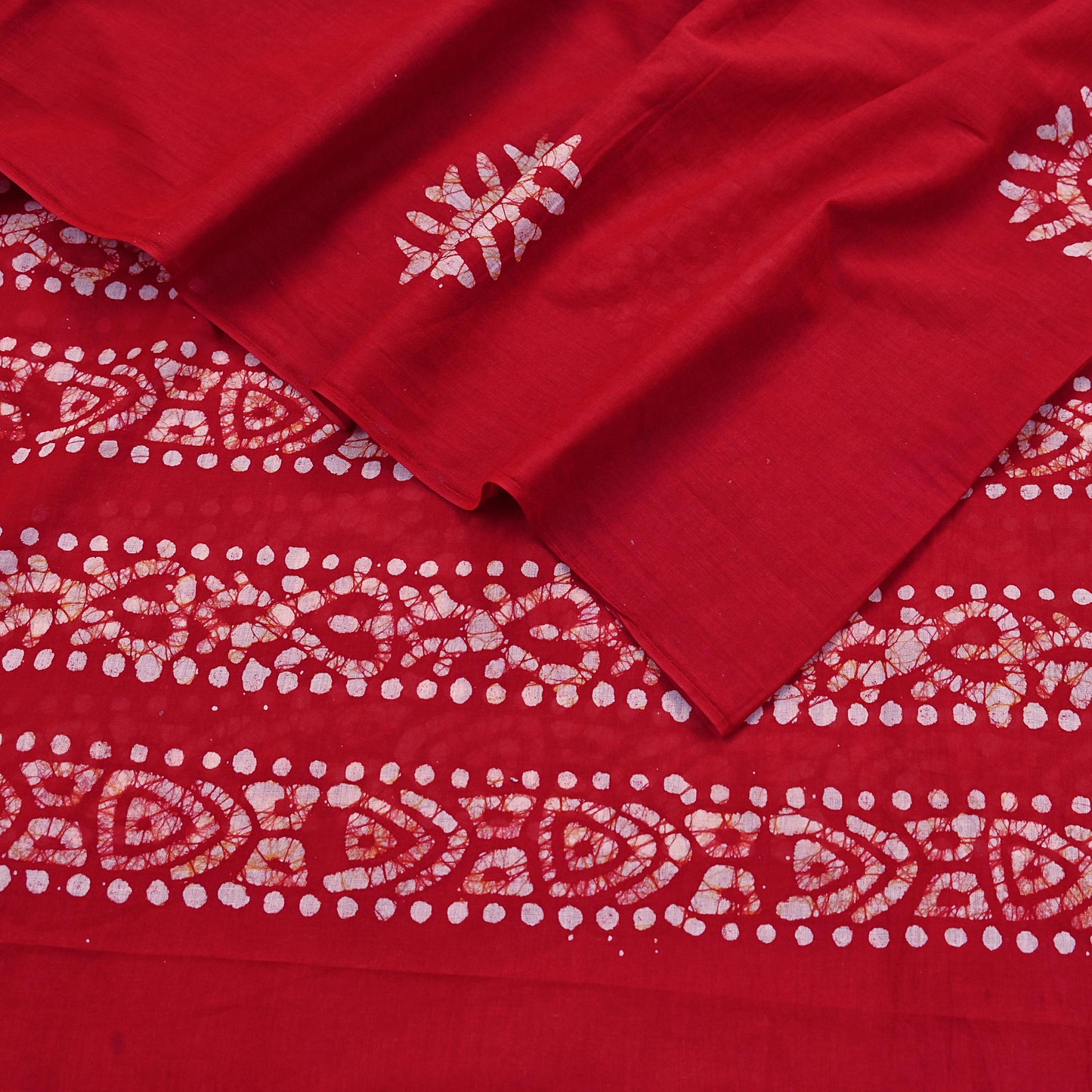 Indian Vintage Red Dupatta Long Stole Pure Cotton Prined Batik Indian Scarves Veil Scarf Wrap
