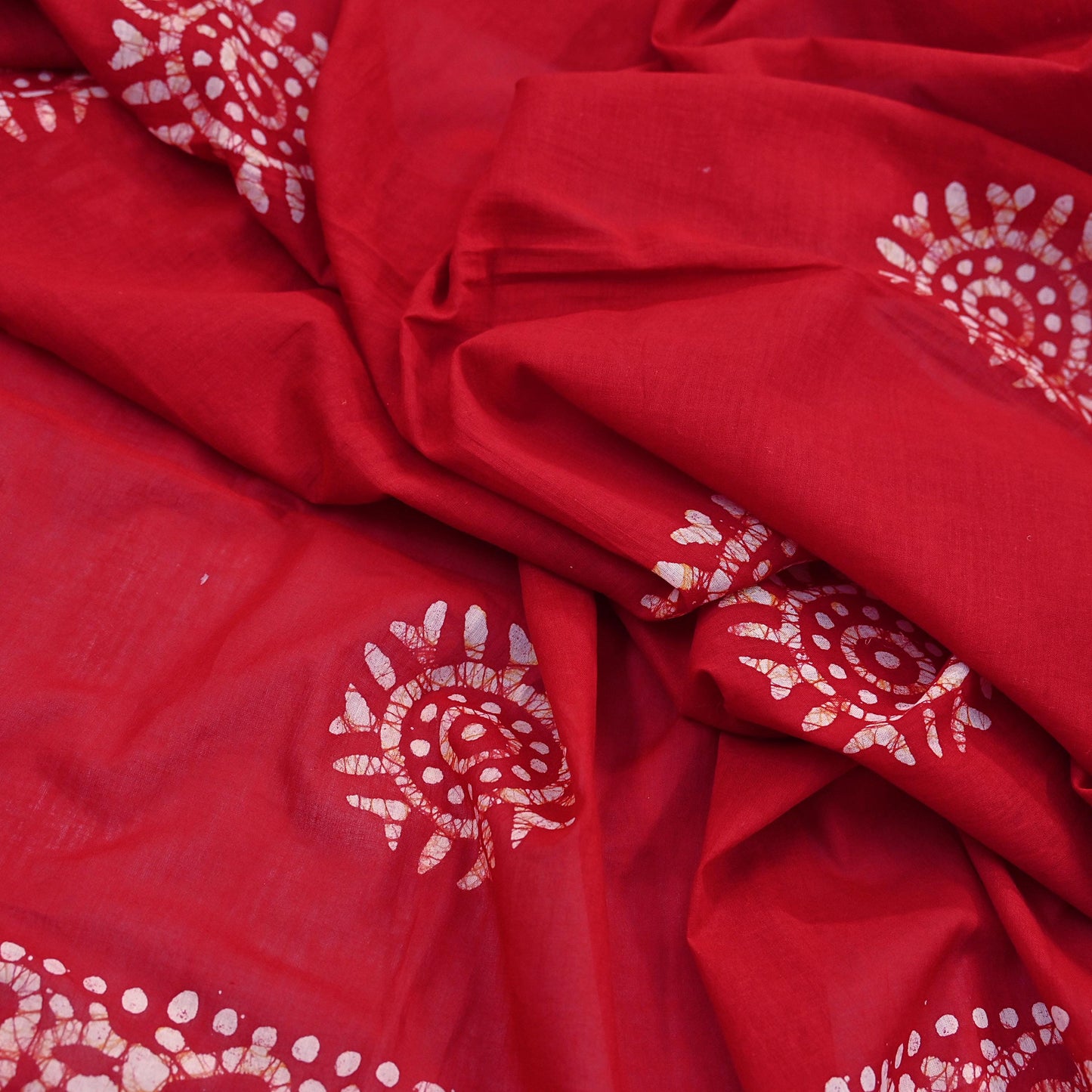 Indian Vintage Red Dupatta Long Stole Pure Cotton Prined Batik Indian Scarves Veil Scarf Wrap