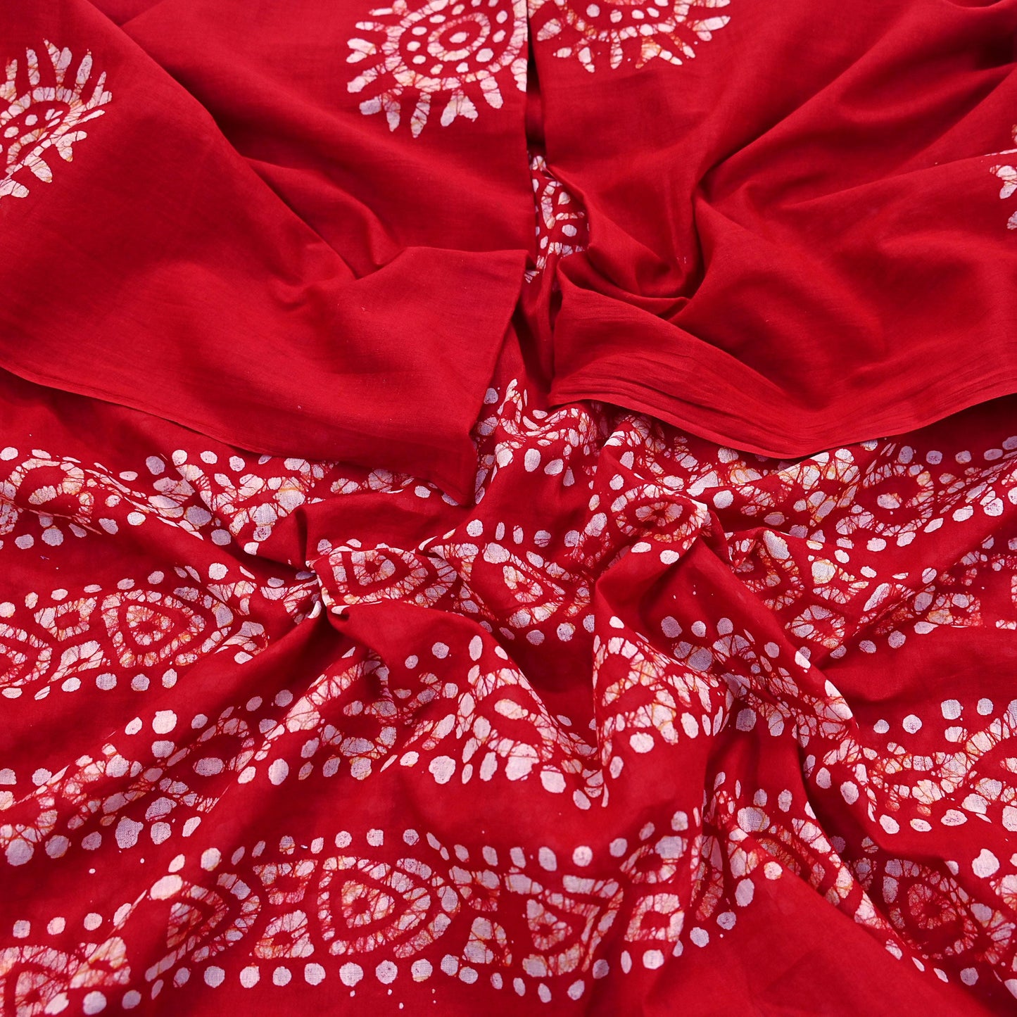 Indian Vintage Red Dupatta Long Stole Pure Cotton Prined Batik Indian Scarves Veil Scarf Wrap