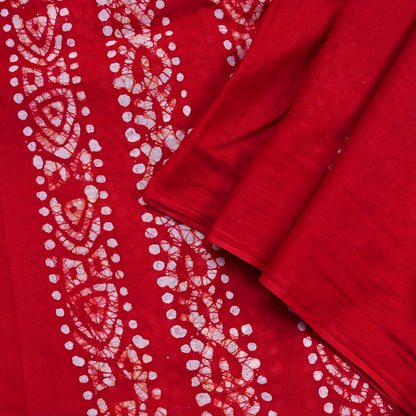 Indian Vintage Red Dupatta Long Stole Pure Cotton Prined Batik Indian Scarves Veil Scarf Wrap