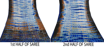 Indian Vintage Saree Pure Crepe Silk Hand Embroidered Tie-Dye Sari Fabric 6yard Sewing Craft Fabric Ethnic Dressmaking Crafting Zardozi Zari