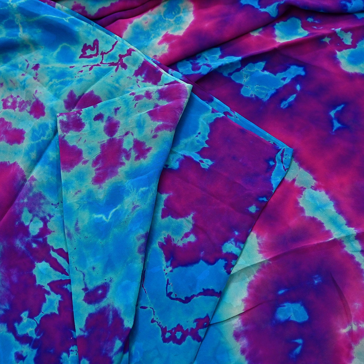 Indian Vintage Purple & Blue Saree Pure Georgette Silk Leheria Tie-dye Printed Sari Craft Fabric Sewing 5Yard Soft Light Sari Dress Making