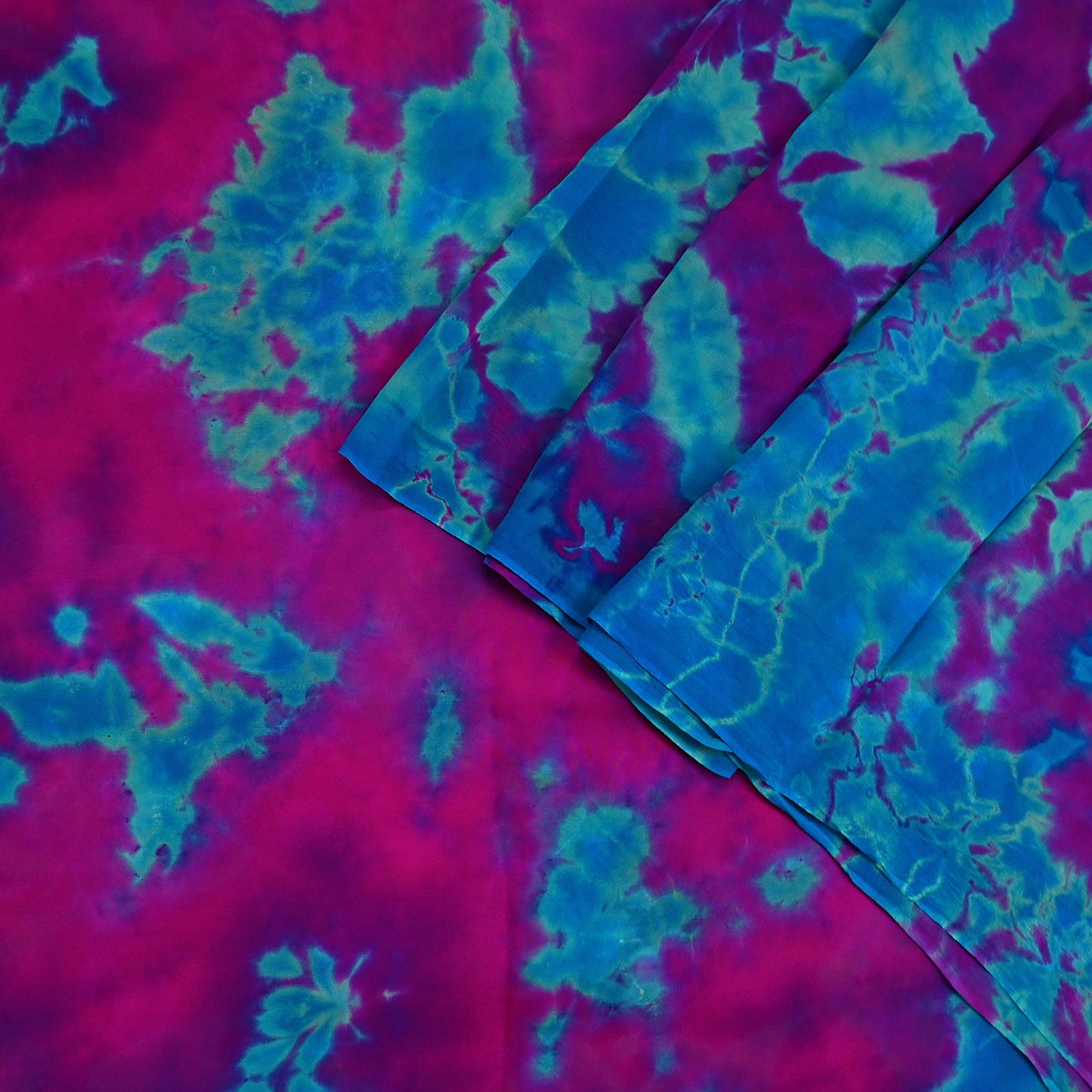 Indian Vintage Purple & Blue Saree Pure Georgette Silk Leheria Tie-dye Printed Sari Craft Fabric Sewing 5Yard Soft Light Sari Dress Making