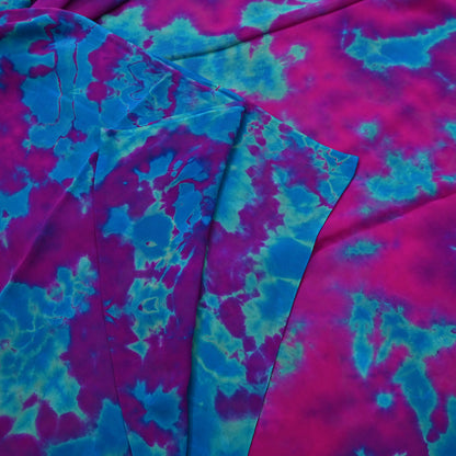 Indian Vintage Purple & Blue Saree Pure Georgette Silk Leheria Tie-dye Printed Sari Craft Fabric Sewing 5Yard Soft Light Sari Dress Making