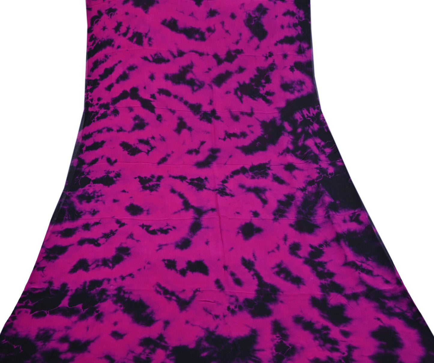 Indian Vintage Pink & Black Saree Pure Georgette Silk Leheria Tie-dye Printed Sari Craft Fabric Sewing 5Yd Soft Light Sari Dress Making