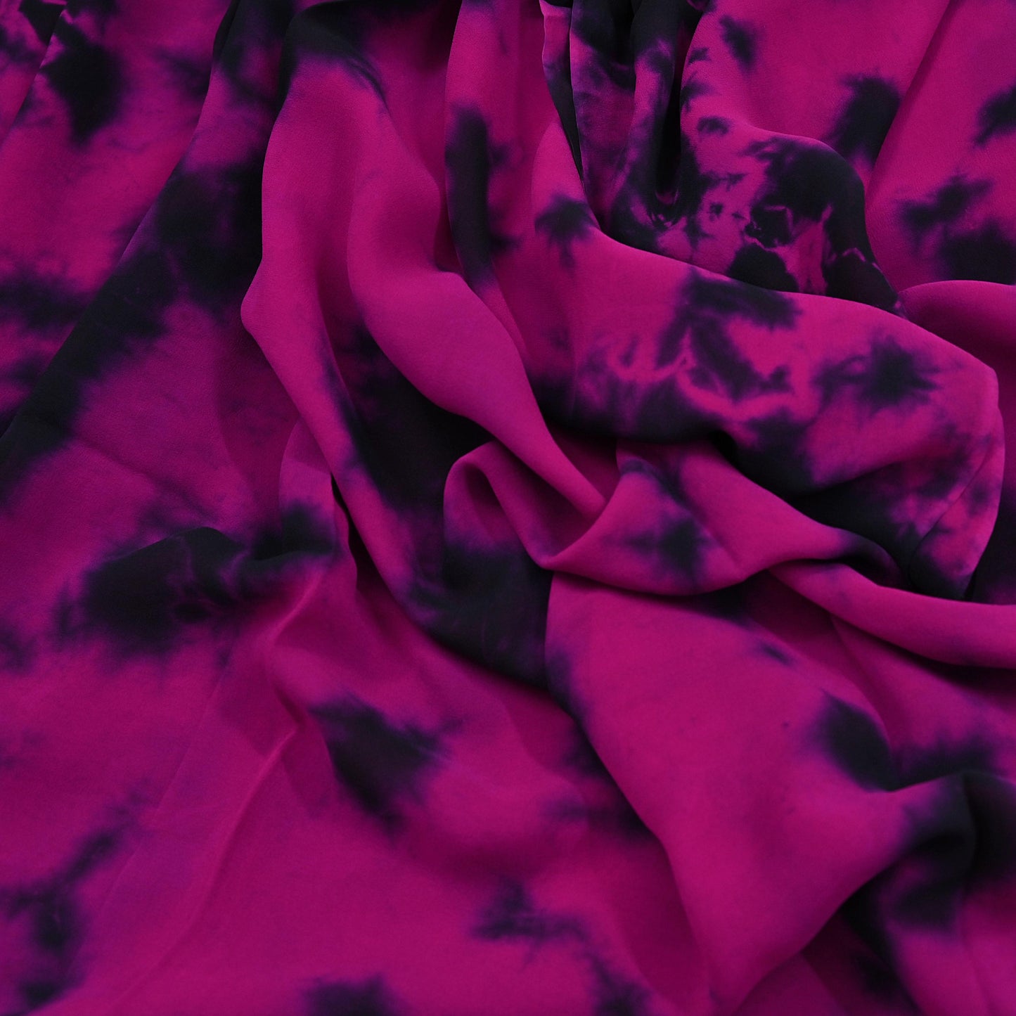 Indian Vintage Pink & Black Saree Pure Georgette Silk Leheria Tie-dye Printed Sari Craft Fabric Sewing 5Yd Soft Light Sari Dress Making