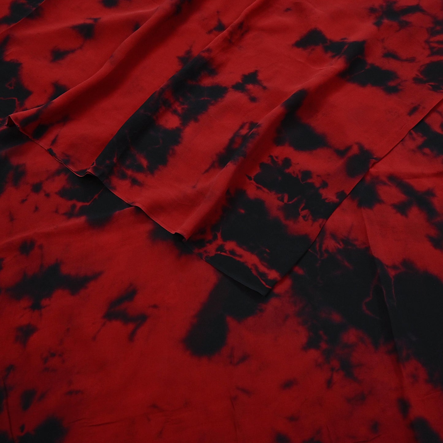 Indian Vintage Red & Black Saree Pure Georgette Silk Leheria Tie-dye Printed Sari Craft Fabric Sewing 5Yd Soft Light Sari Dress Making