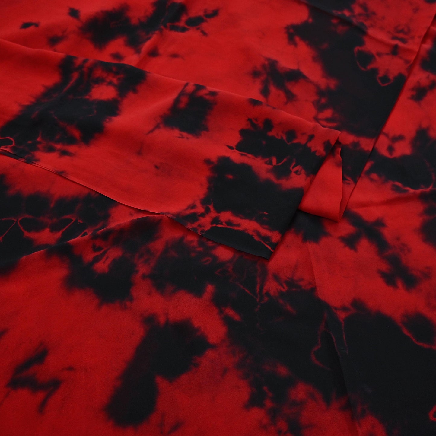 Indian Vintage Red & Black Saree Pure Georgette Silk Leheria Tie-dye Printed Sari Craft Fabric Sewing 5Yd Soft Light Sari Dress Making