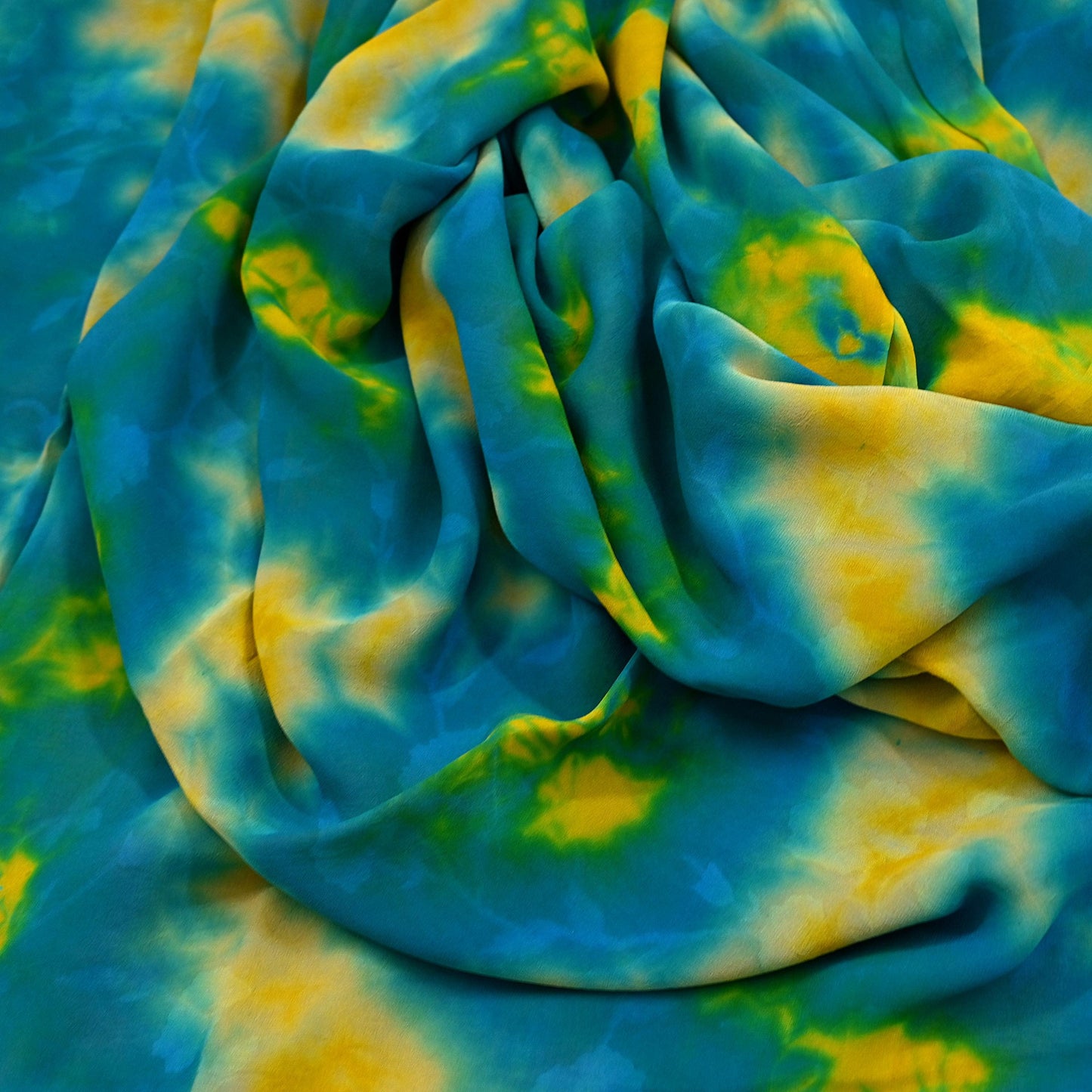 Indian Vintage Green & yellow Saree Pure Georgette Silk Leheria Tie-dye Printed Sari Craft Fabric Sewing 5Yard Soft Light Sari Dress Making