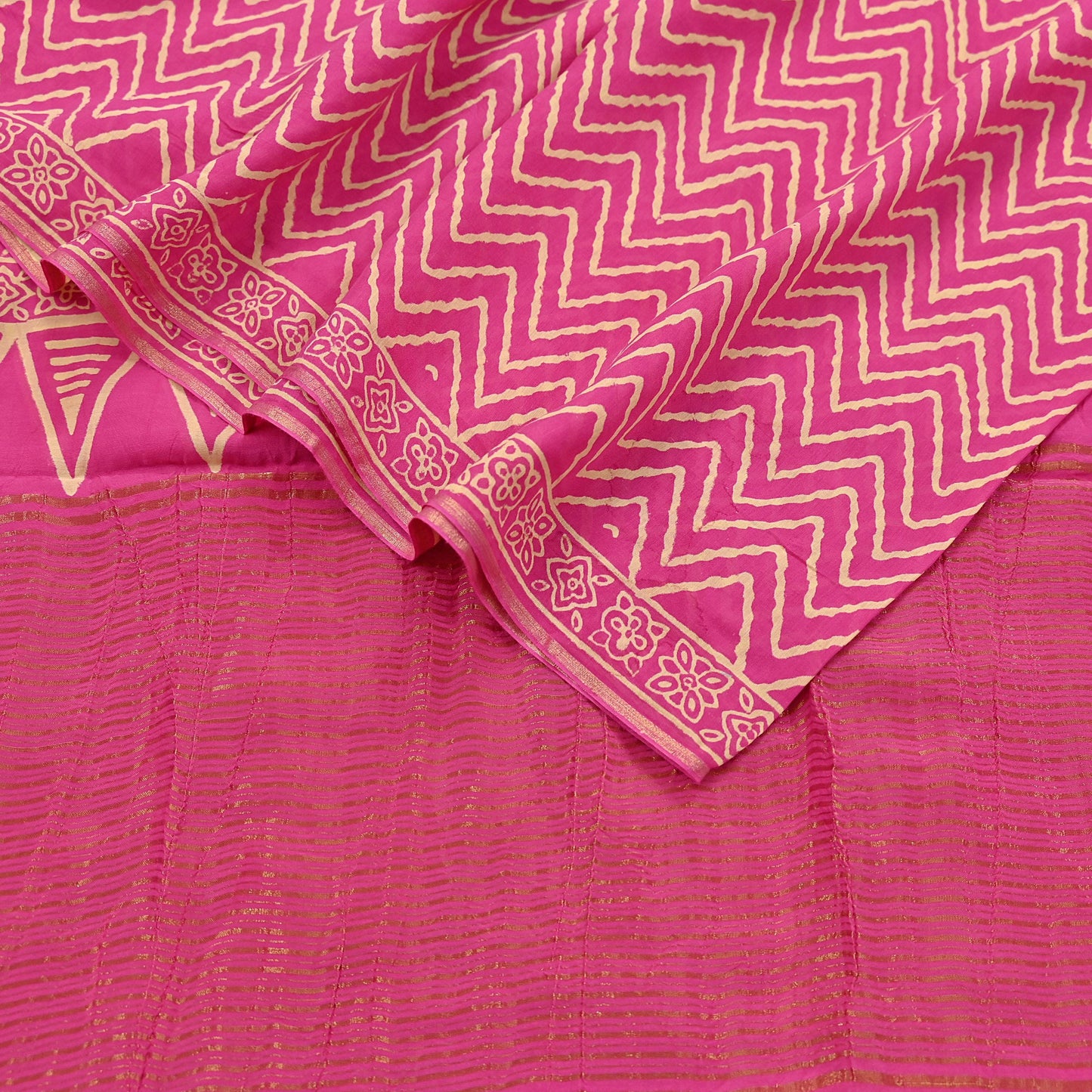 Indian Vintage PInk Dupatta Long Stole Woven Pure Cotton Indian Scarves Veil Golden Zari Soft Fringes