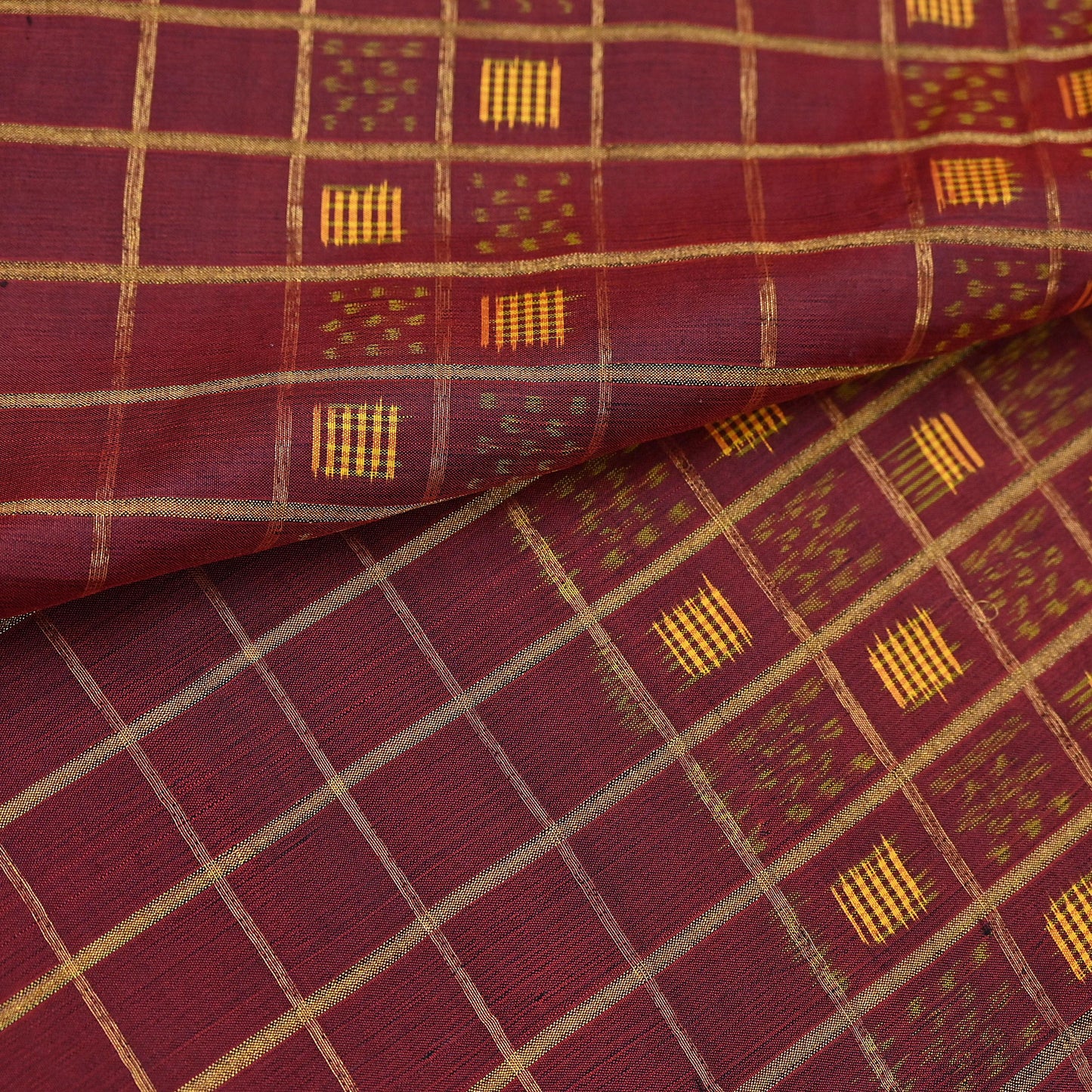 Vintage Maroon Rajkot Patola Saree Pure Silk Single Ikat Handwoven Indian Sari 5Yd Craft Fabric Zari Border Dress Making