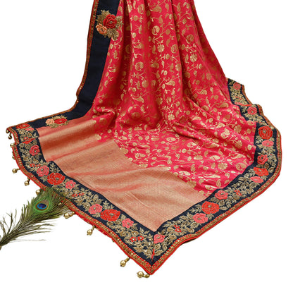 Rare Vintage Sari Pink Pure Silk Hand Embroidered Sarees Designer Sabyasachi 6Yd Sewing Ethnic Bollywood party wear saree