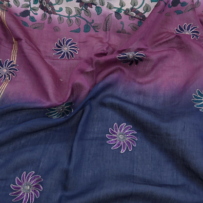 Indian Vintage Dupatta Long Stole Block Print Pure Chanderi Silk Scarves Veil Zari Wrap Hijab Fringes