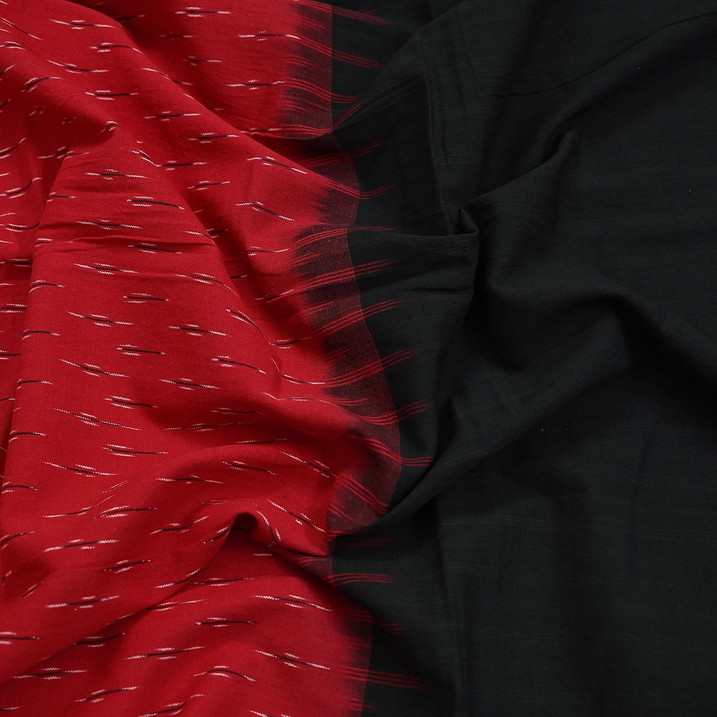 Indian Vintage Dupatta Red & Black Long Stole Hand woven Sambalpuri Ikat Hijab Pure Cotton Scarves Veil
