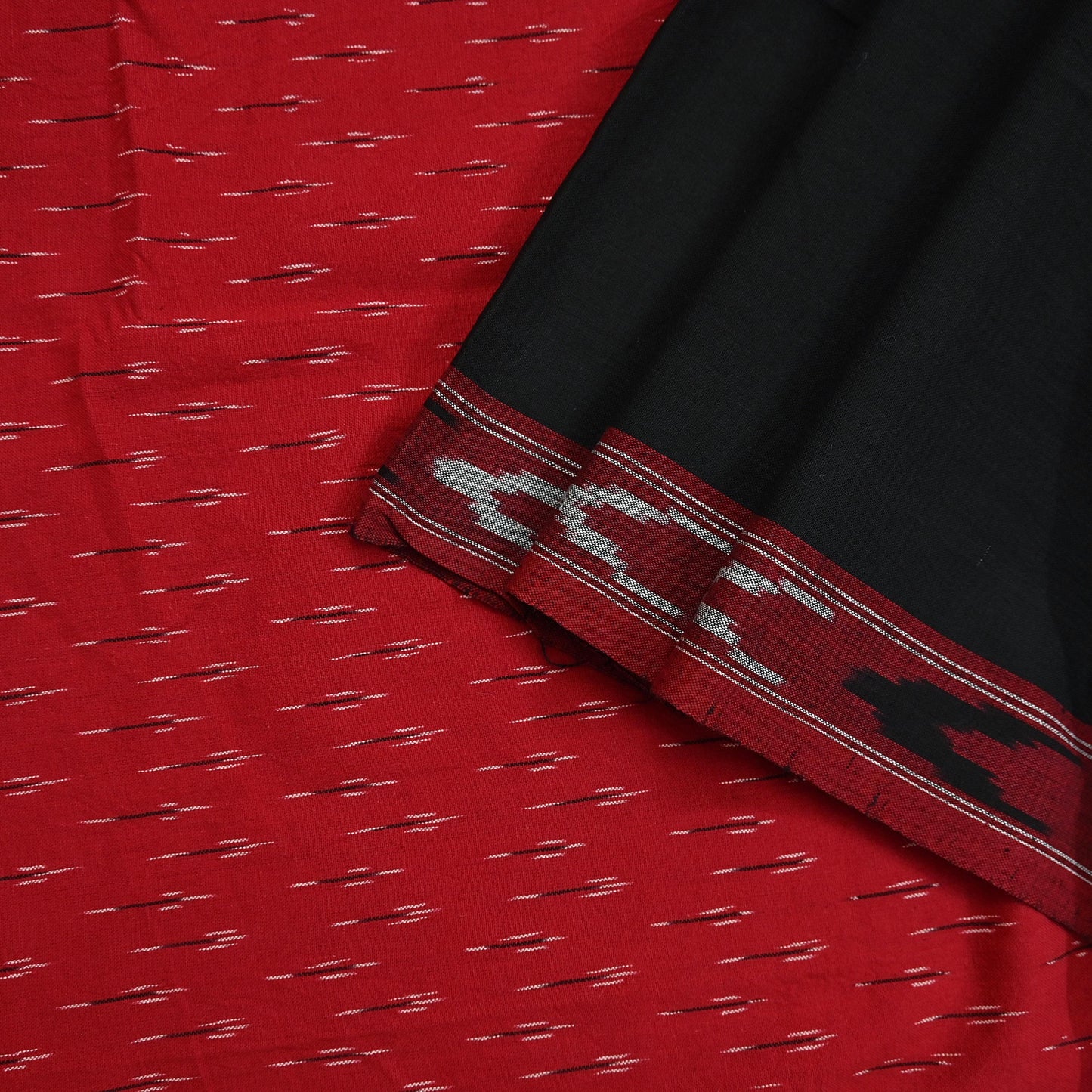 Indian Vintage Dupatta Red & Black Long Stole Hand woven Sambalpuri Ikat Hijab Pure Cotton Scarves Veil