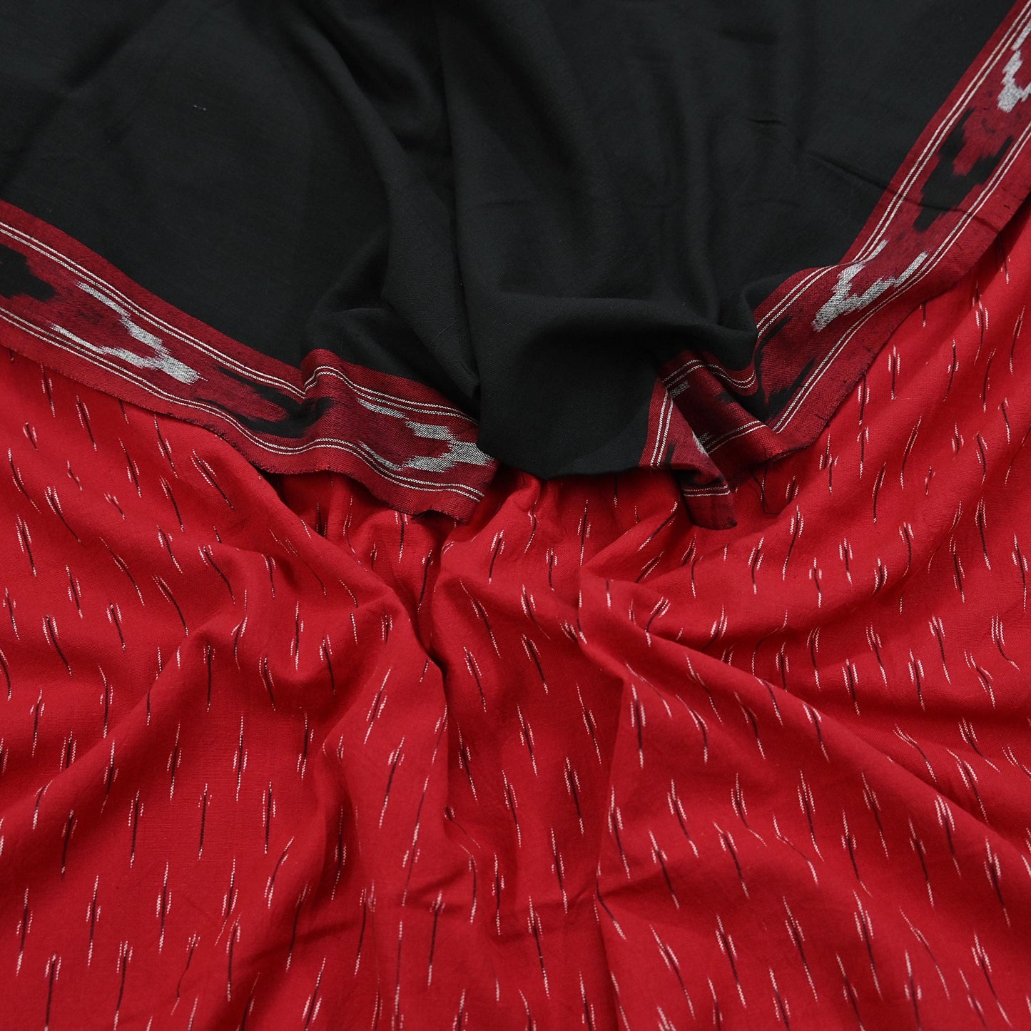 Indian Vintage Dupatta Red & Black Long Stole Hand woven Sambalpuri Ikat Hijab Pure Cotton Scarves Veil