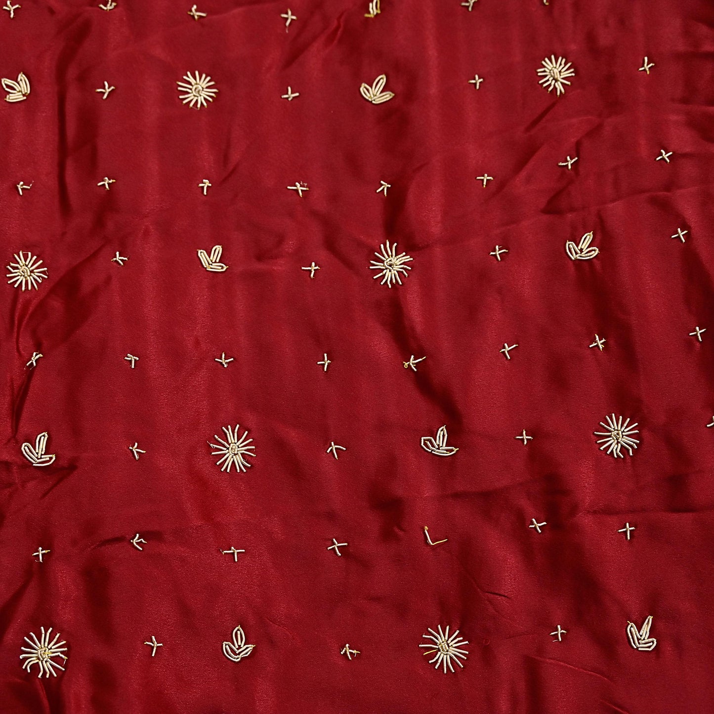 Indian Vintage Heavy Wedding Red Dupatta Pure Satin Silk Long Stole Hand Embroidered Scarves Golden Zardozi Bridal Heavy Dupatta hijab veil