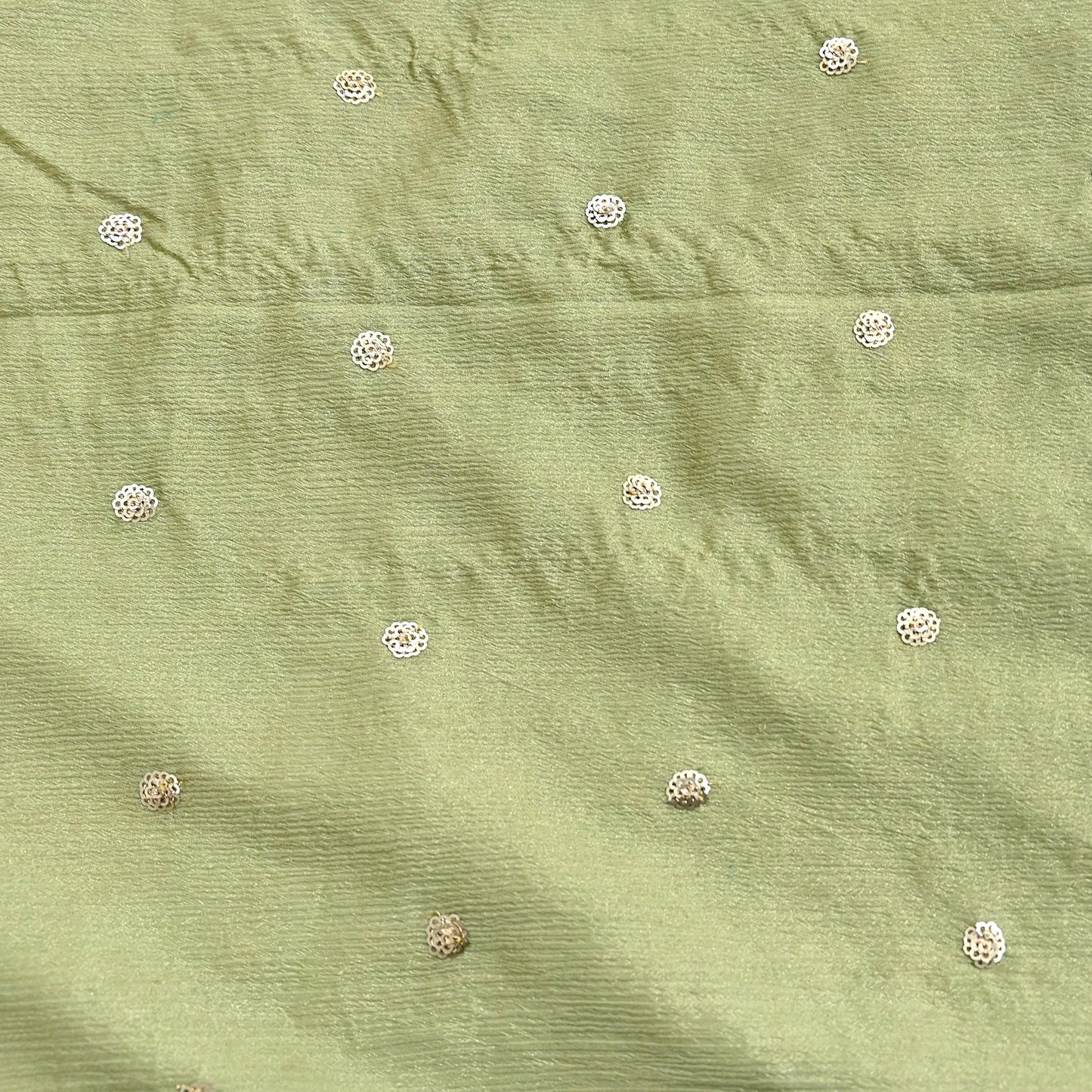 Indian Vintage Dupatta Pista Green Artificial Silk Long Stole hand Embroidered Leheria Scarves Floral Design Stole Veil Wrap