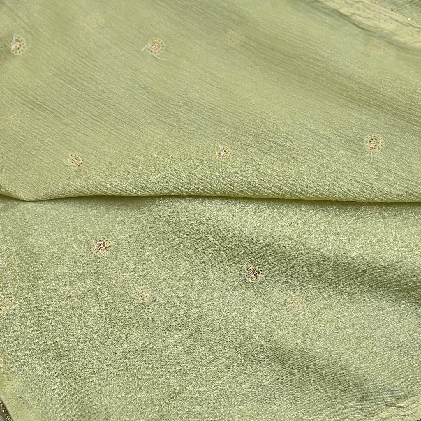 Indian Vintage Dupatta Pista Green Artificial Silk Long Stole hand Embroidered Leheria Scarves Floral Design Stole Veil Wrap