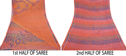 Indian Vintage Sari Multi Pure Georgette Silk Printed Sarees 6Yd Craft Fabric Sewing Quilting Dress making Crafting Dress Designing