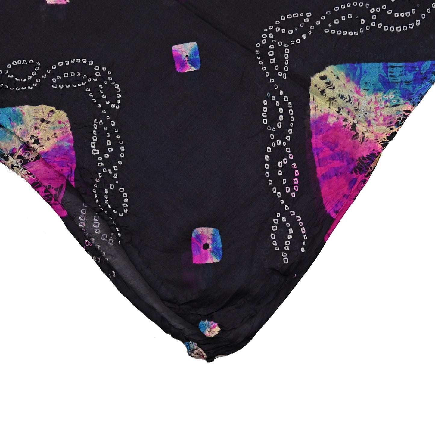 Women Indian Vintage Black Dupatta Long Stole Pure silk Bandhani Dupatta Veil Scarves soft Boho Wrap