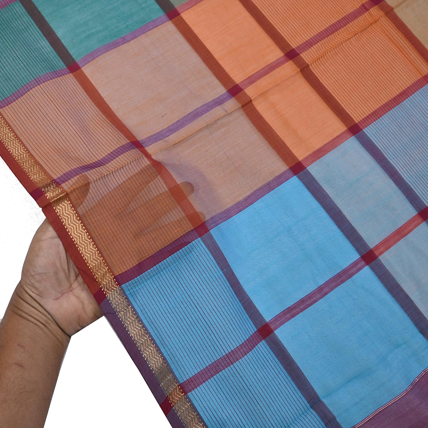 Indian Vintage Dupatta Multi Long Stole Block Print Pure Chanderi Silk Scarves Veil Zari Wrap Hijab Fringes
