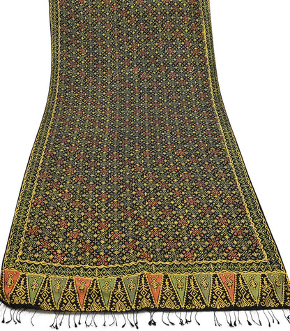 Indian Vintage Black Dupatta Long Stole Pure silk Block Printed Dupatta Veil Scarves soft Boho Wrap Dressmaking
