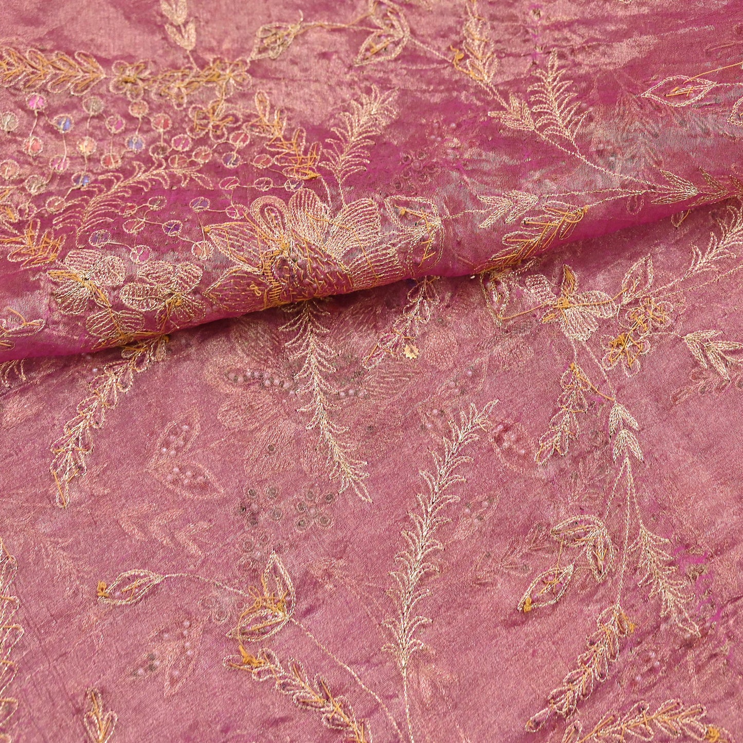 Indian Vintage Bridal Heavy Dupatta Pink Pure Tissue Silk Long Stole Hand Embroidered Hijab Scarves Zari Zardozi/Dabka Wedding Hijab Veil