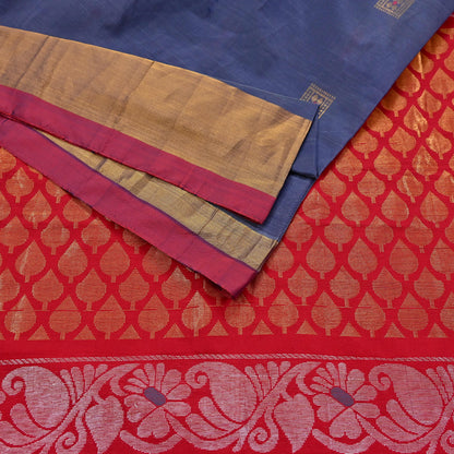 Indian Vintage Sari Red & Gray Artificial Silk Hand Woven Brocade Sarees 5yd Ethnic Craft Fabric Sewing Wedding Sarees Dress making Crafting