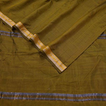 Indian Vintage Sari Green Mysore Silk Woven Sarees Craft Fabric 5Yd Ethnic South silk Dress Making Crafting Upcycle Quilting Zari Border