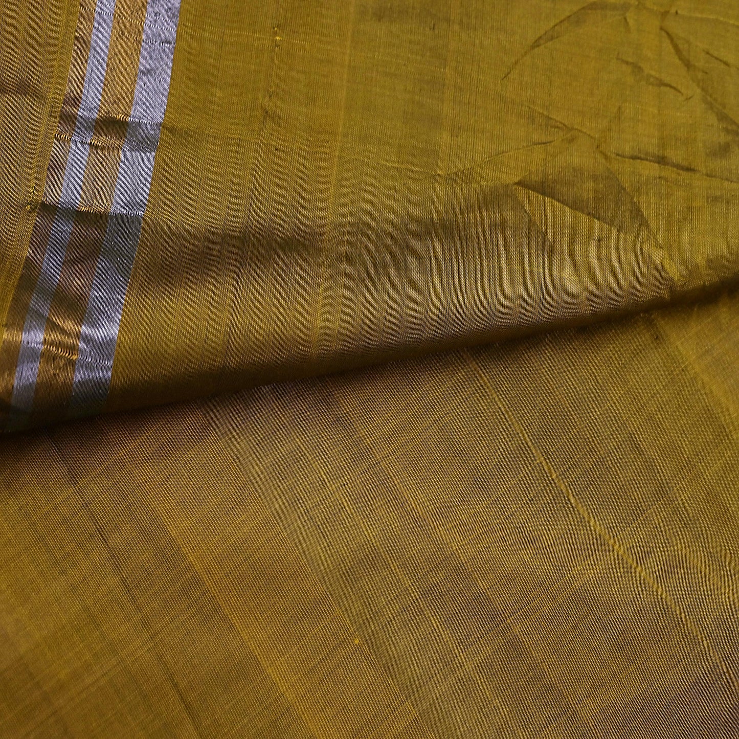 Indian Vintage Sari Green Mysore Silk Woven Sarees Craft Fabric 5Yd Ethnic South silk Dress Making Crafting Upcycle Quilting Zari Border