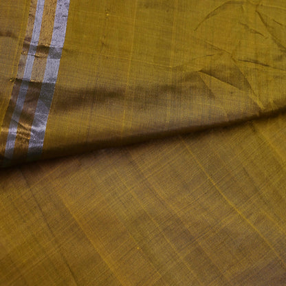 Indian Vintage Sari Green Mysore Silk Woven Sarees Craft Fabric 5Yd Ethnic South silk Dress Making Crafting Upcycle Quilting Zari Border