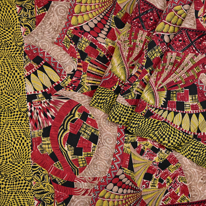 Indian Vintage Sari Black & Red Pure Crepe Silk Printed Sarees 5yd Sewing Floral Soft Craft Fabric Wrap Dress making Crafting Quilting