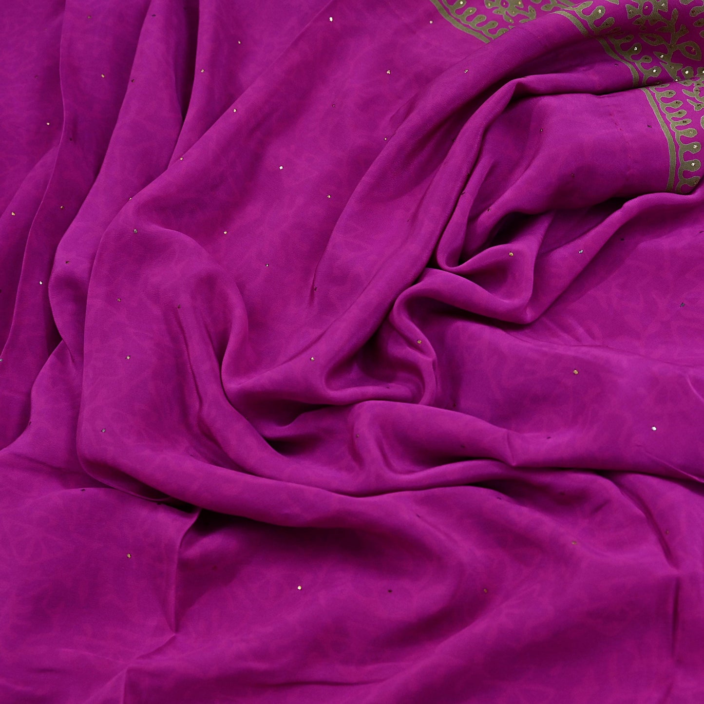 Indian Vintage Sari Pure Crepe Silk Mukesh Work Printed Saree 5yard Sewing Soft Craft Fabric Ethnic Dress making For Crafting Quilting